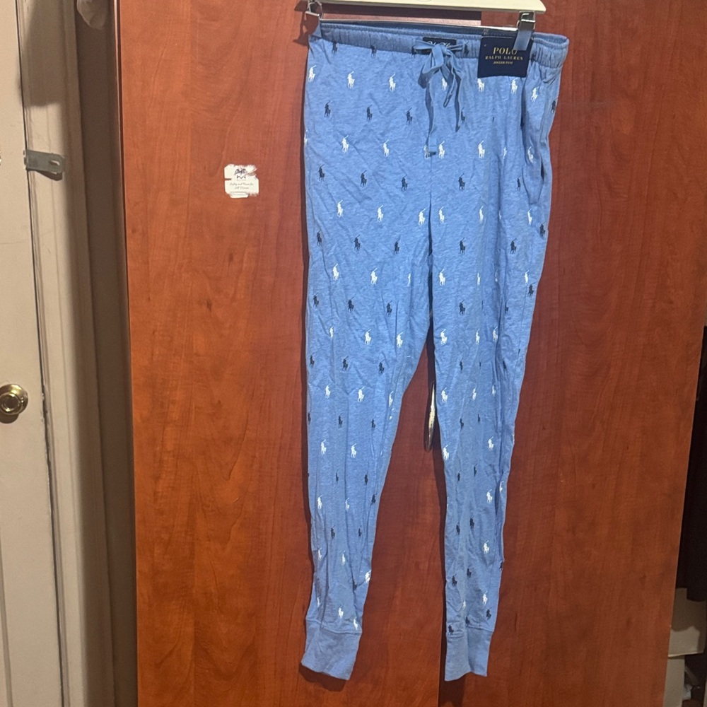 Polo by Ralph Lauren Blue Sweatpants with White Logo